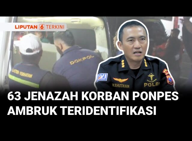 DVI Selesai Identifikasi 63 Jenazah Korban Ponpes Ambruk Sidoarjo