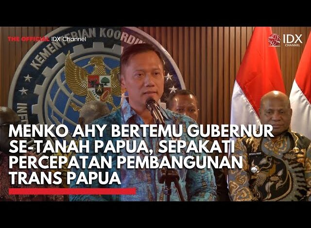 Menko AHY Bertemu Gubernur se-Tanah Papua, Sepakati Percepatan Pembangunan Trans Papua