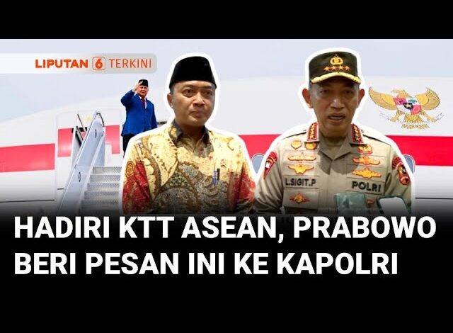 Bertolak ke Malaysia Hadiri KTT ASEAN, Presiden Prabowo Sampaikan Hal Ini ke Kapolri