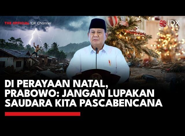 Dalam Perayaan Natal, Prabowo: Jangan Lupakan Saudara Kita Pascabencana
