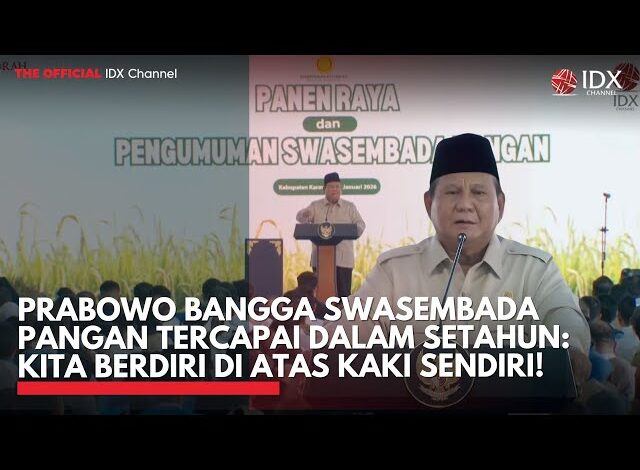 Prabowo Bangga Swasembada Pangan Tercapai dalam Setahun: Kita Berdiri di Atas Kaki Sendiri!
