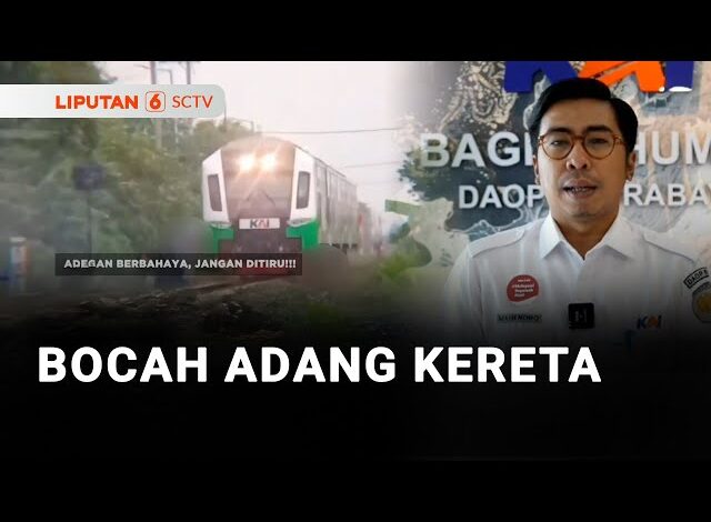 Nekat, Bocah Perempuan Mengadang Kereta Api Yang Melintas