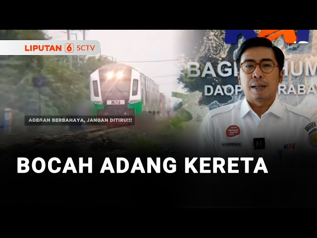 Nekat, Bocah Perempuan Mengadang Kereta Api Yang Melintas