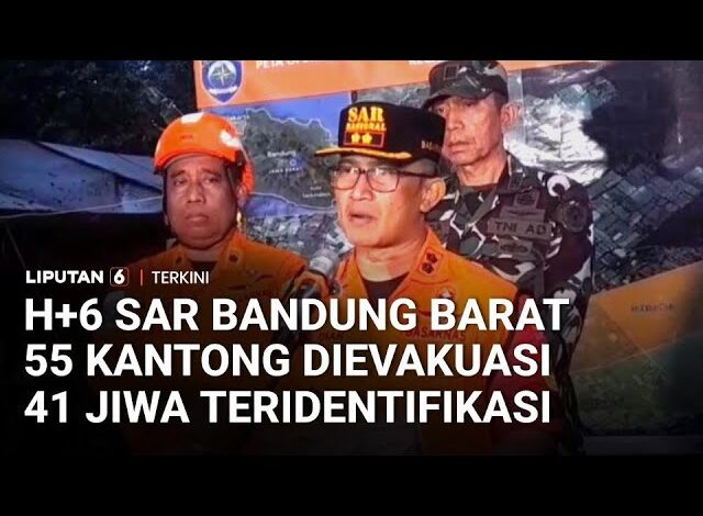 Update Operasi SAR Longsor Bandung Barat, 55 Kantong Jenazah Dievakuasi, 41 Jiwa Teridentifikasi