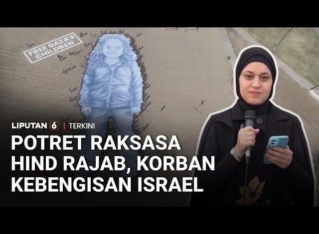 Potret Raksasa 1.000 m2 Hind Rajab di Barcelona Bukti Nyata Kebengisan Israel