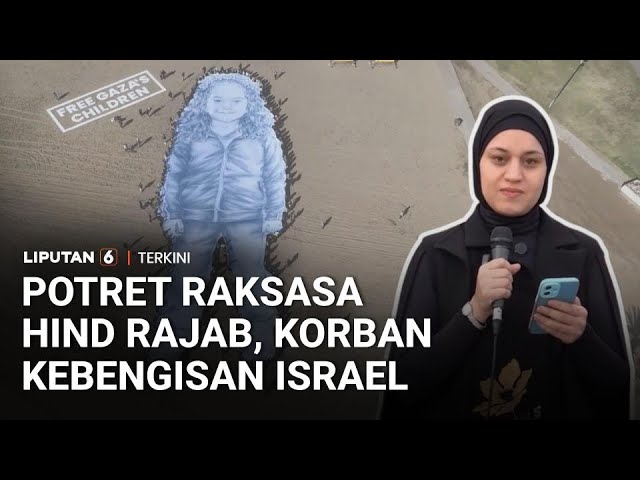 Potret Raksasa 1.000 m2 Hind Rajab di Barcelona Bukti Nyata Kebengisan Israel